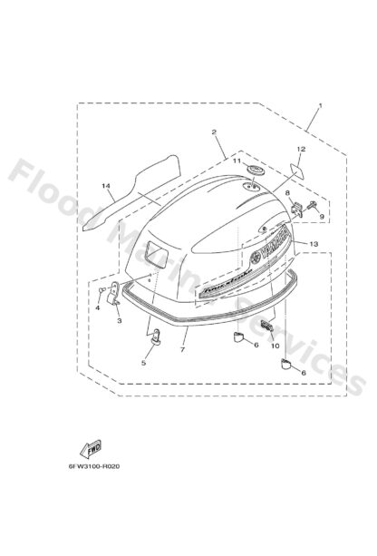 Genuine Yamaha 60R426750100 - Graphic, side 1 - Supplied by Flood Marine