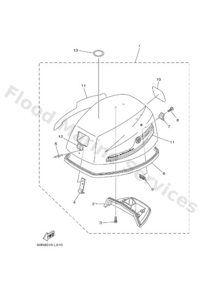 Genuine Yamaha 60R426771000 - Graphic, front - Supplied by Flood Marine