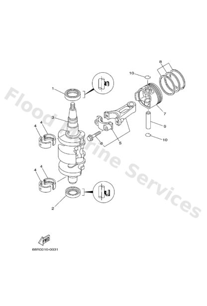 Genuine Yamaha 60RE16030000 - Piston ring set (std) - Supplied by Flood Marine