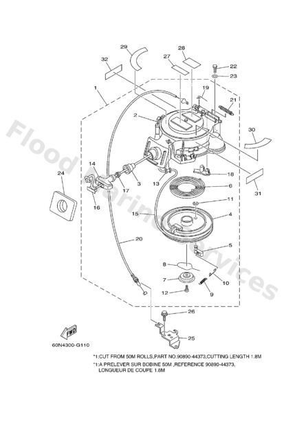 Genuine Yamaha 60RE34376100 - Mark caution nv/sav - Supplied by Flood Marine