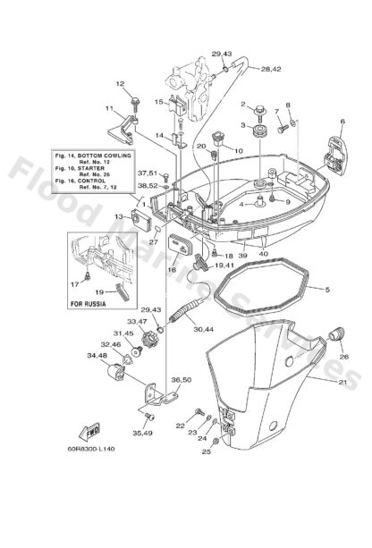Genuine Yamaha 60RG2710004D - Bottom cowling assy - Supplied by Flood Marine