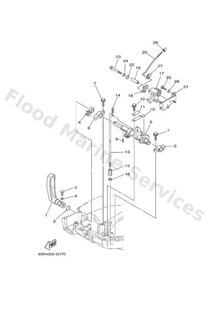 Genuine Yamaha 60RG41110000 - Handle, gear shift - Supplied by Flood Marine