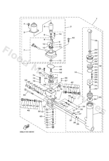 Genuine Yamaha 67C43800108D - Power trim & tilt assy - Supplied by Flood Marine