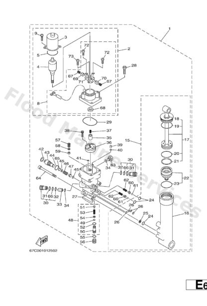 Genuine Yamaha 67C438100000 - Tilt piston sub assy - Supplied by Flood Marine