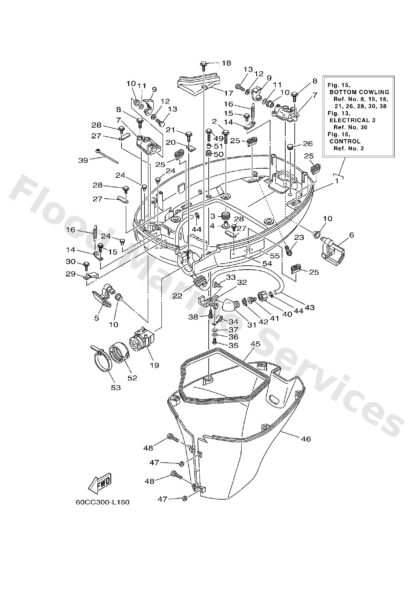 Genuine Yamaha 67F42710038D - Bottom cowling assy - Supplied by Flood Marine