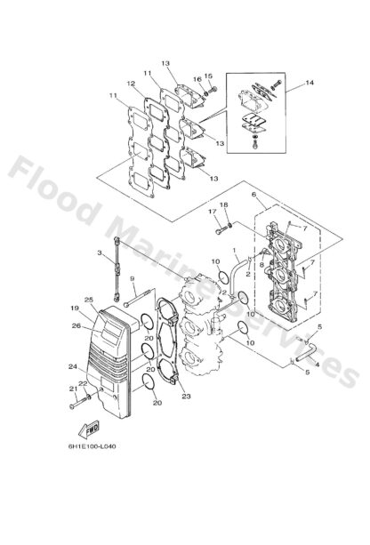 Genuine Yamaha 688136100000 - Reed valve assy - Supplied by Flood Marine