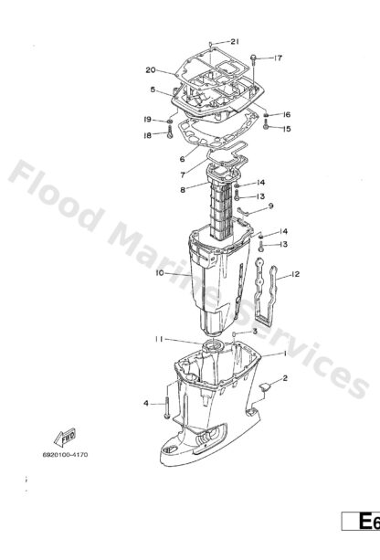 Genuine Yamaha 68845111044D - Casing, upper - Supplied by Flood Marine