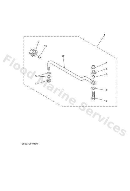 Genuine Yamaha 688613511000 - Rod, steering link - Supplied by Flood Marine