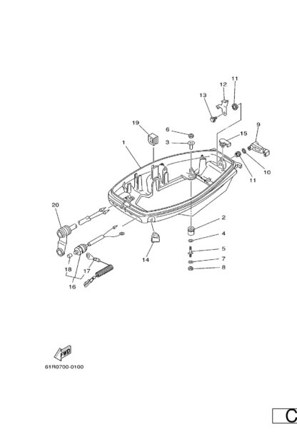 Genuine Yamaha 68942711034D - Cowling, bottom 1 - Supplied by Flood Marine
