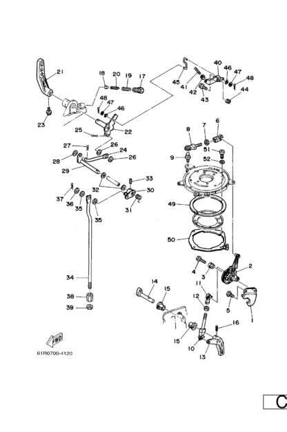 Genuine Yamaha 68944111014D - Handle, gear shift - Supplied by Flood Marine