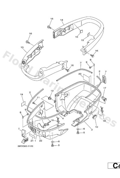 Genuine Yamaha 68DG27120100 - Cowling bottom 2 - Supplied by Flood Marine
