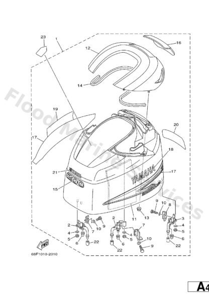 Genuine Yamaha 68F426775000 - Graphic, front - Supplied by Flood Marine