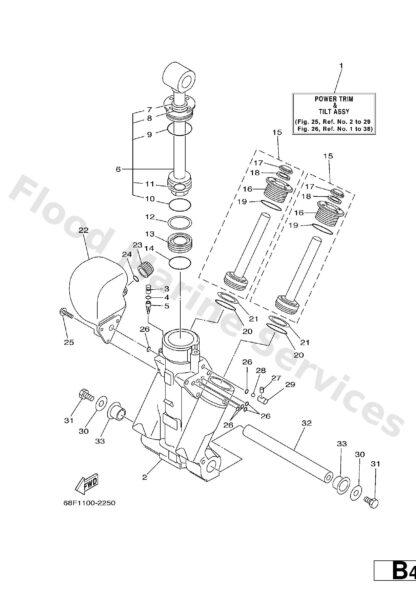 Genuine Yamaha 68F43800014D - Power trim & tilt assy - Supplied by Flood Marine