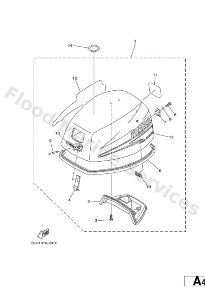 Genuine Yamaha 68T426782000 - Graphic, rear - Supplied by Flood Marine