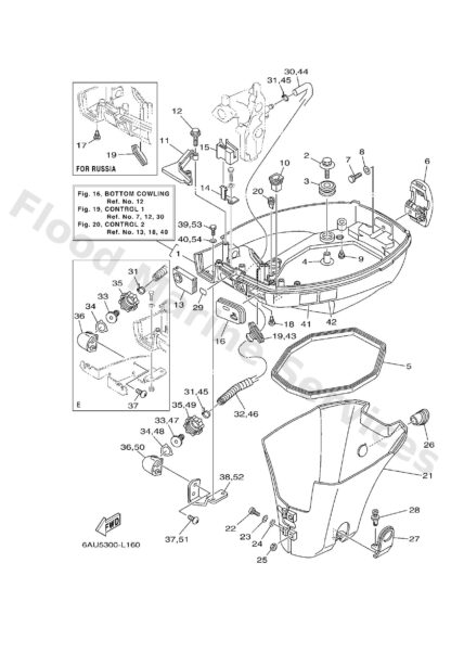 Genuine Yamaha 68T42710014D - Bottom cowling assy - Supplied by Flood Marine