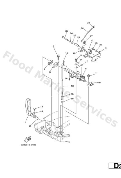 Genuine Yamaha 68T441110000 - Handle, gear shift - Supplied by Flood Marine