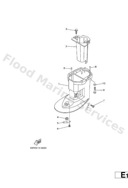 Genuine Yamaha 68T45111004D - Casing upper - Supplied by Flood Marine