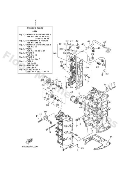 Genuine Yamaha 68V151001000 - Crankcase assy - Supplied by Flood Marine