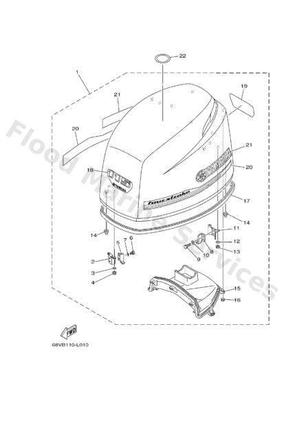 Genuine Yamaha 68V426784000 - Graphic, rear - Supplied by Flood Marine