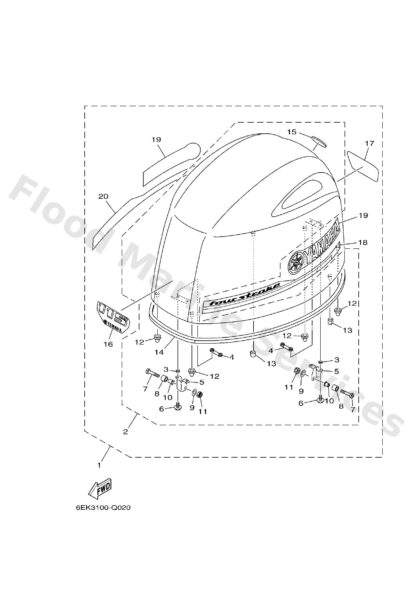 Genuine Yamaha 68V426784100 - Graphic, rear - Supplied by Flood Marine