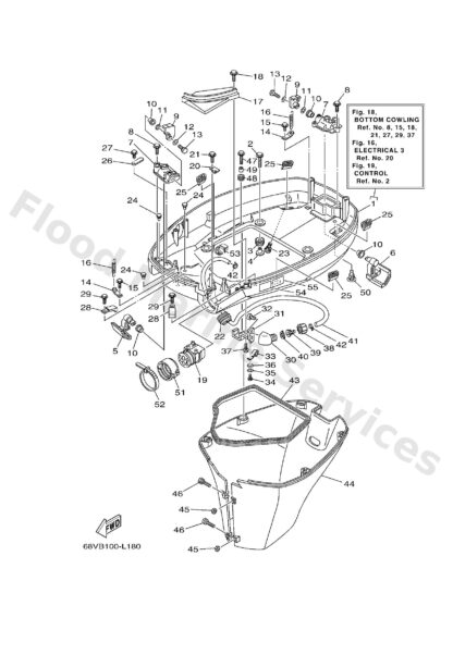 Genuine Yamaha 68V42710028D - Bottom cowling assy - Supplied by Flood Marine