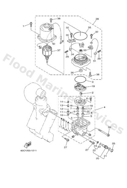 Genuine Yamaha 68V438300100 - Gear pump assy - Supplied by Flood Marine