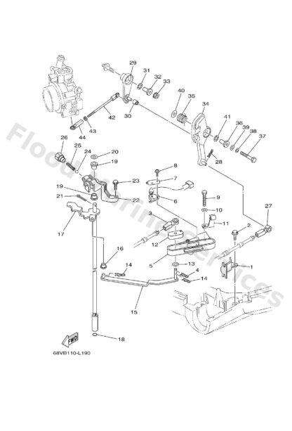 Genuine Yamaha 68V441201000 - Handle gear shift assy - Supplied by Flood Marine