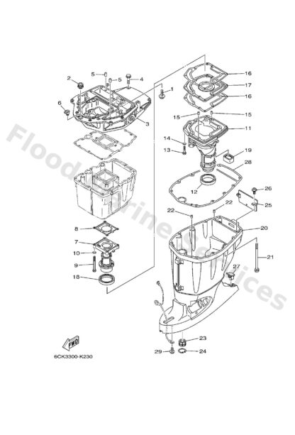 Genuine Yamaha 68V45111318D - Casing, upper - Supplied by Flood Marine