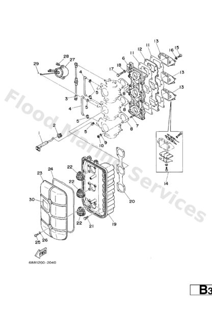 Genuine Yamaha 692136100000 - Reed valve assy - Supplied by Flood Marine