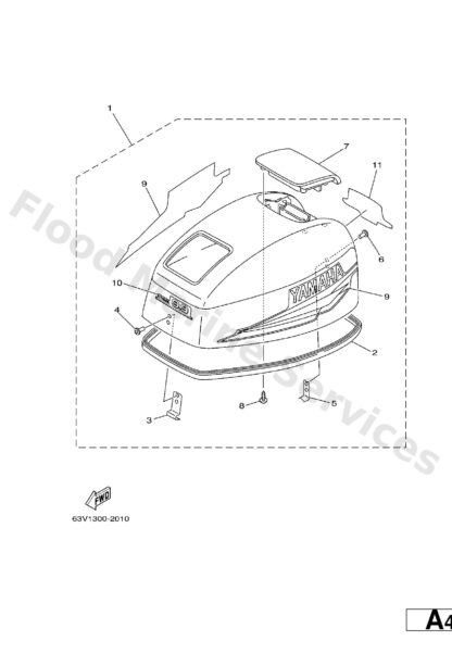 Genuine Yamaha 69542677C000 - Graphic, front - Supplied by Flood Marine