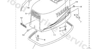 Genuine Yamaha 695426811100 - Mark, cowling - Supplied by Flood Marine