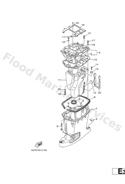 Genuine Yamaha 69745114A000 - Gasket,upper casing 2 - Supplied by Flood Marine