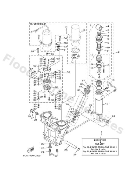 Genuine Yamaha 69J43800088D - Power trim & tilt assy - Supplied by Flood Marine