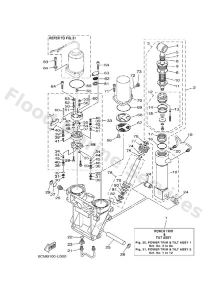 Genuine Yamaha 69J43800118D - Power trim & tilt assy - Supplied by Flood Marine