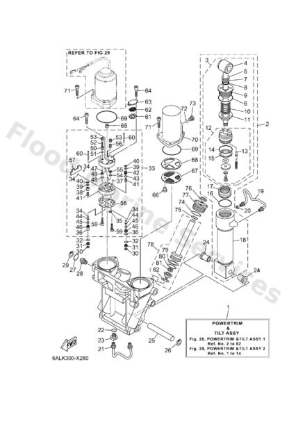 Genuine Yamaha 69J43800138D - Power trim & tilt assy - Supplied by Flood Marine