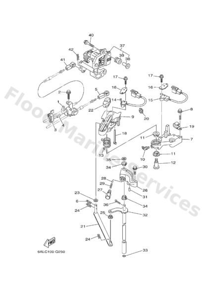 Genuine Yamaha 69J441200200 - Handle gear shift assy - Supplied by Flood Marine
