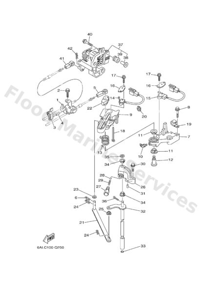 Genuine Yamaha 69J441201200 - Handle gear shift assy - Supplied by Flood Marine