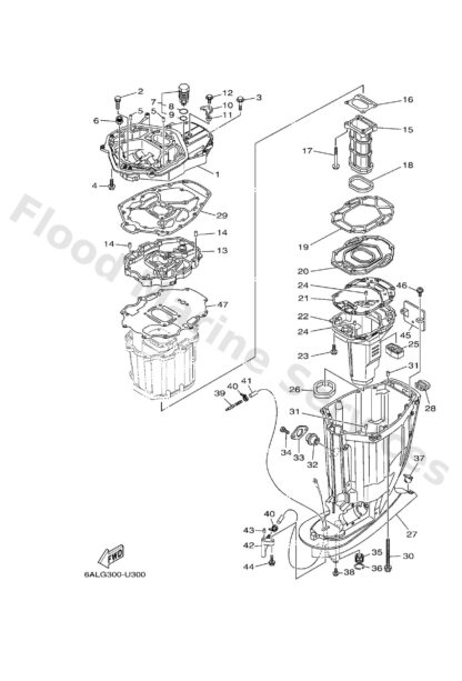 Genuine Yamaha 69J451132100 - Gasket, upper casing - Supplied by Flood Marine