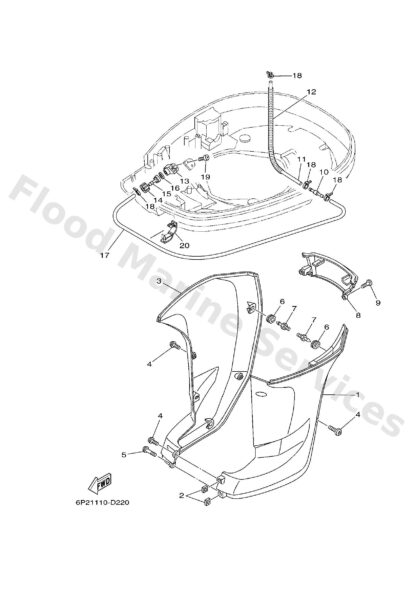 Genuine Yamaha 69J45151008D - Cover, upper casing - Supplied by Flood Marine