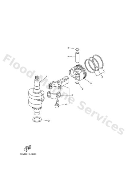 Genuine Yamaha 69ME16050100 - Ring piston setx10 o/s-2 - Supplied by Flood Marine