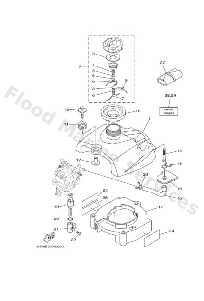 Genuine Yamaha 69ME34376000 - Mark, caution - Supplied by Flood Marine