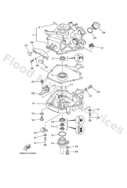 Genuine Yamaha 69ME5111001S - Crankcase  (f2.5) - Supplied by Flood Marine