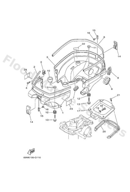 Genuine Yamaha 69MG2711004D - Cowling,bottom 1 - Supplied by Flood Marine