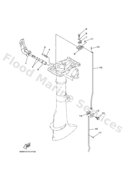 Genuine Yamaha 69MG41110000 - Handle,gear shift - Supplied by Flood Marine