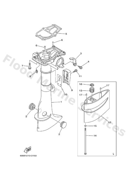 Genuine Yamaha 69MG5111004D - Casing,upper - Supplied by Flood Marine