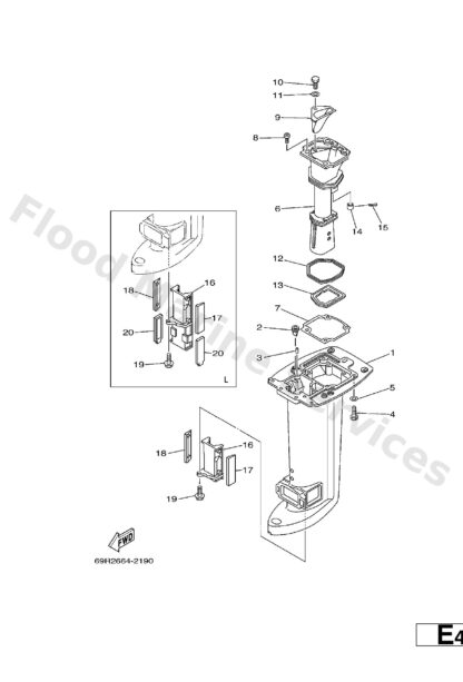 Genuine Yamaha 69P45111004D - Casing, upper - Supplied by Flood Marine