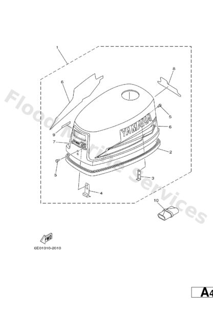 Genuine Yamaha 6E0426772000 - Graphic, rear - Supplied by Flood Marine