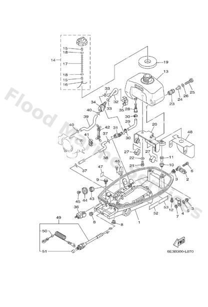 Genuine Yamaha 6E042711104D - Cowling bottom - Supplied by Flood Marine