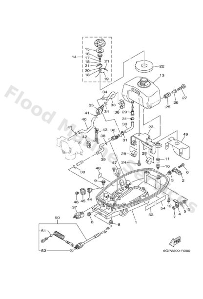 Genuine Yamaha 6E042711108D - Cowling, bottom 1 - Supplied by Flood Marine