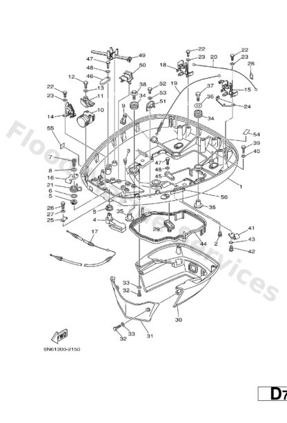 Genuine Yamaha 6E38257H0000 - Plate  Mark - Supplied by Flood Marine